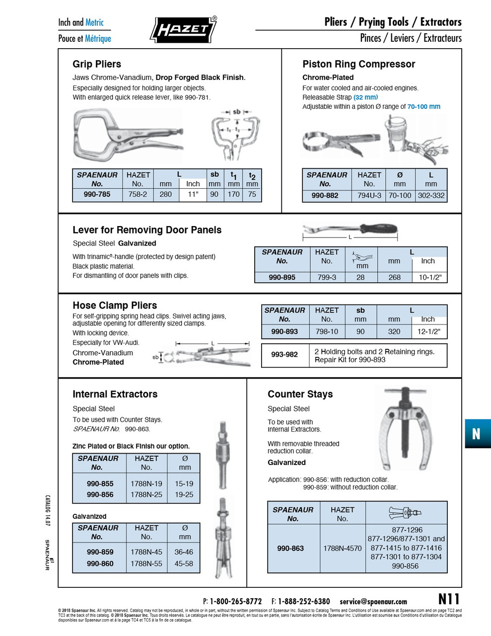 Hose Clamp Pliers 90Mm Jaw Capacity 320Mm Or 12 1/2" Chrome Vanadium Chrome Plated   990-893