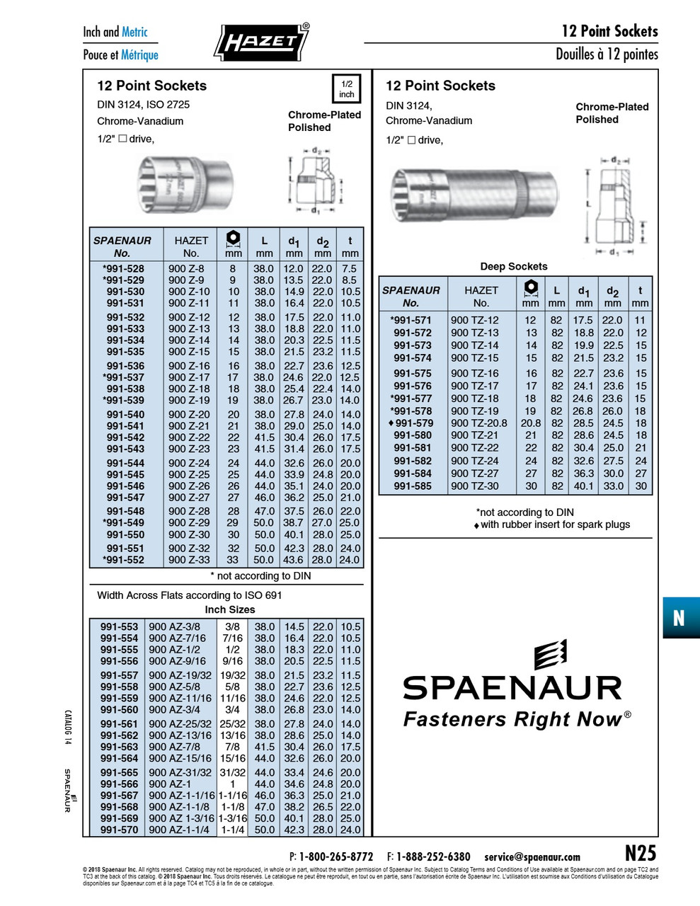 1/2" Drive Socket Deep Pattern 12 Point 27Mm Chrome Vanadium Chrome Plated Polished   991-584