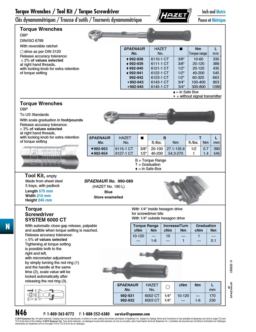 1/2" Drive Torque Wrench With Reversible Ratchet And Locking Knob 60 - 320 Nm Chrome Vanadium Chrome Plated   992-942