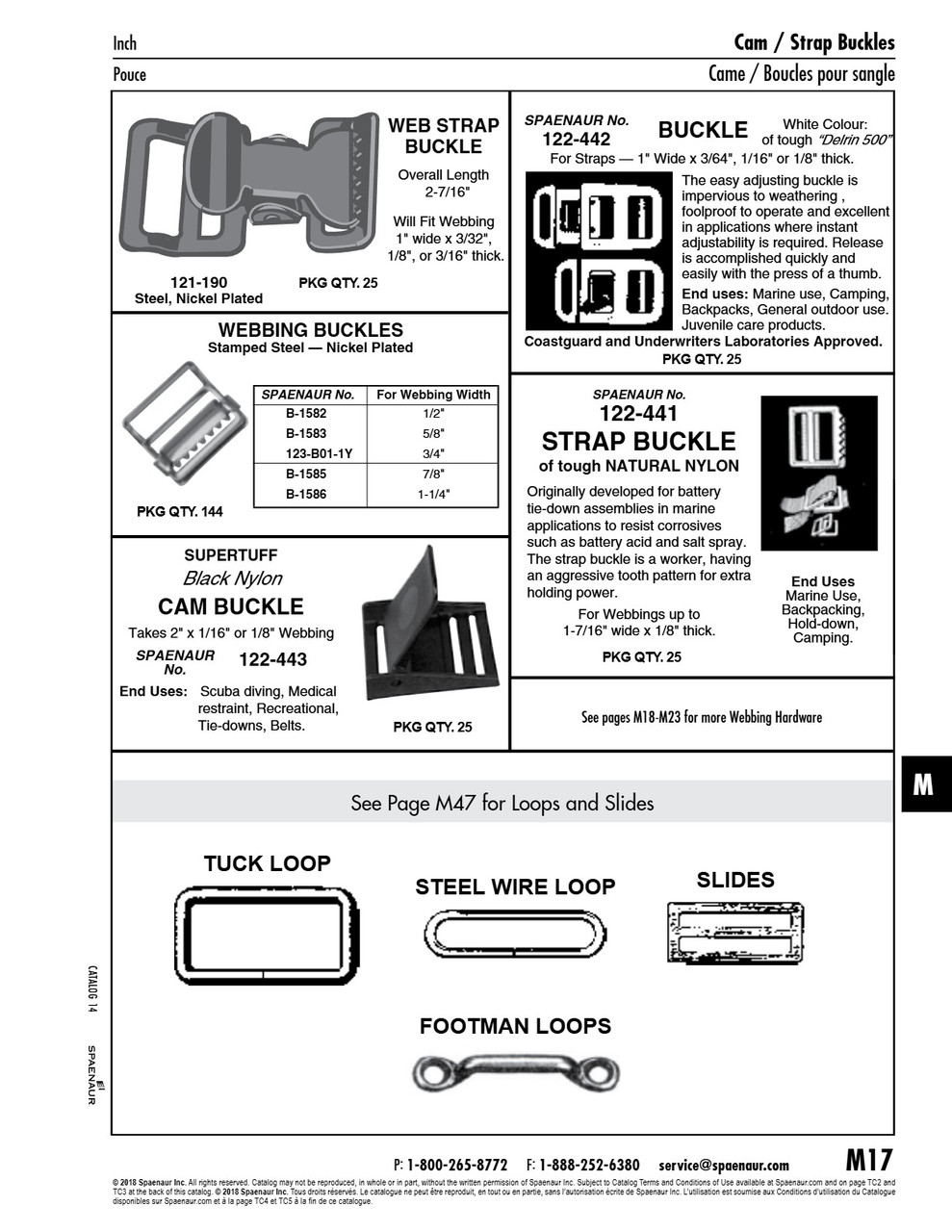 Webbing Buckle For 1 1/4" Wide Webbing Steel Nickel Pl   B-1586