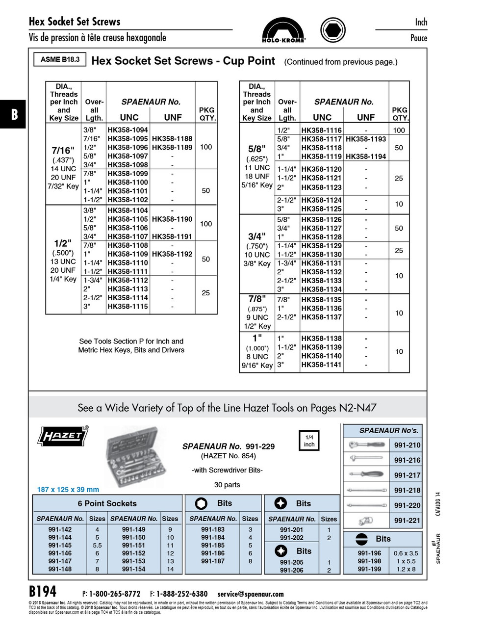 Holo-Krome Socket Set Screw Cup Pt 1/2"-13 Unc X 1" Lg Alloy Steel Heat Treated Plain Ansi B18.3-1986 Holo-Krome #32222   HK358-1109