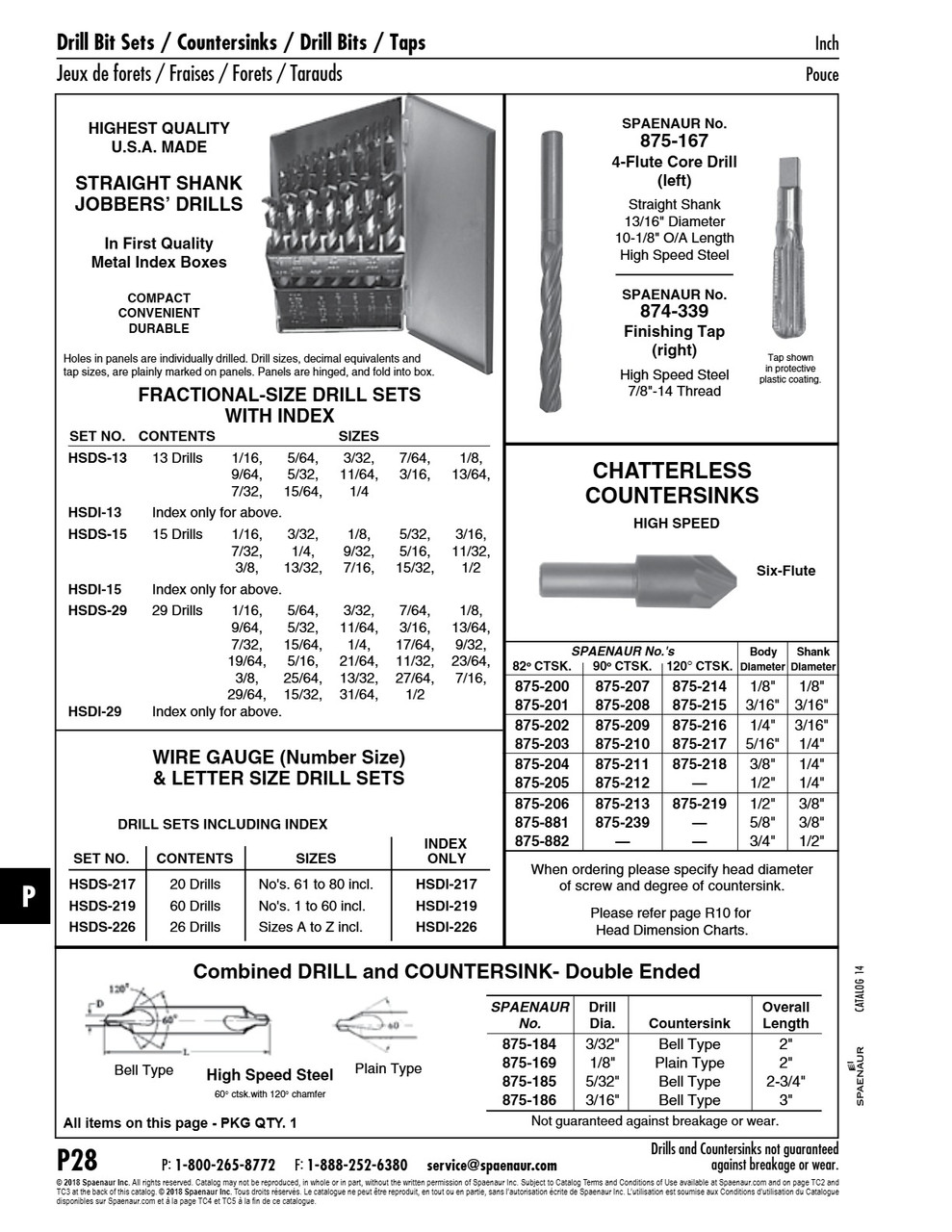 Jobbers Drill Set With Index Fractional Sizes - 1/16" To 1/2" 15 Drills High Speed Steel   HSDS-15