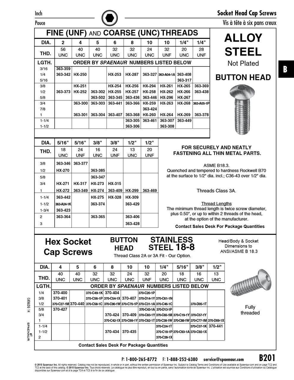 Hex Socket Button Head Cap Screw #6-32 Unc X 1/4" Alloy Steel Quenched & Tempered Plain Finish Ansi B18.3-1986   HX-253