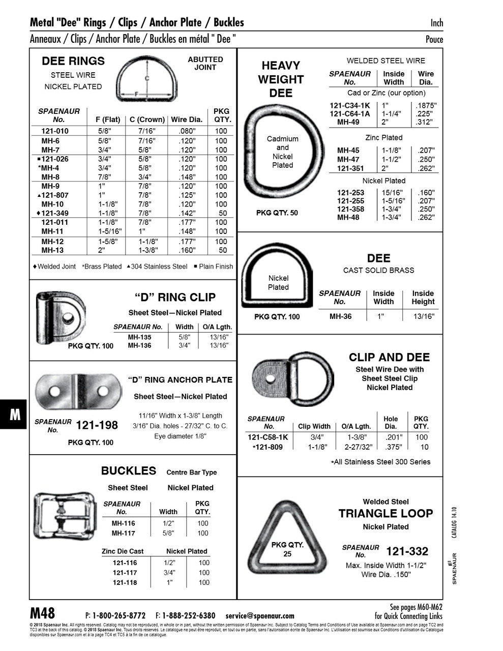 Dee Ring (Abutted Joint) 1-1/8" Crown X 1-5/8" Flat X .177" Wire Dia. Steel Nickel Plated   MH-12