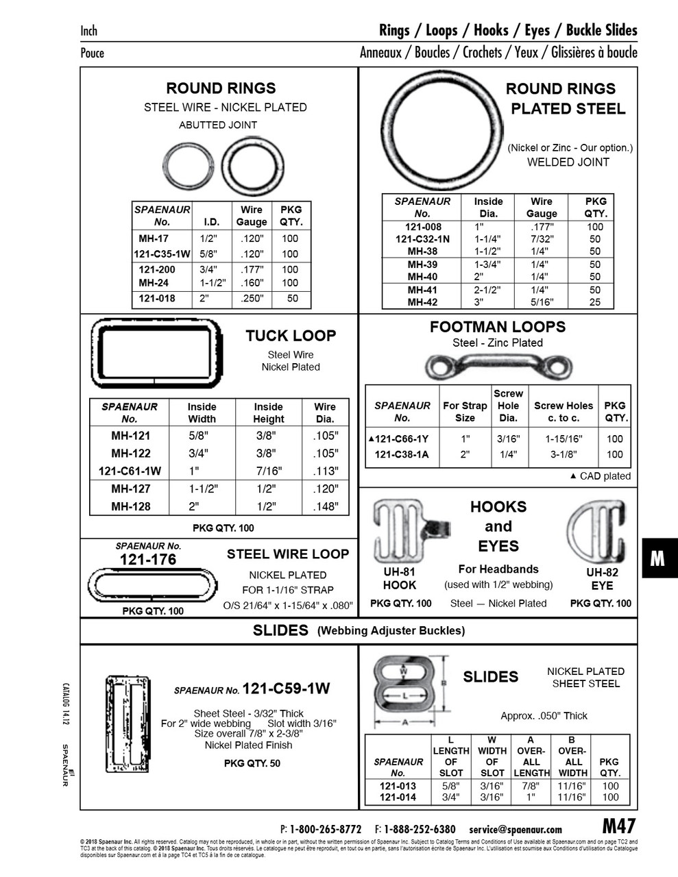 Oblong Tuck Loop Id 5/8" W X 3/8" H .105" Wire Dia Steel Wire Nickel Pl   MH-121