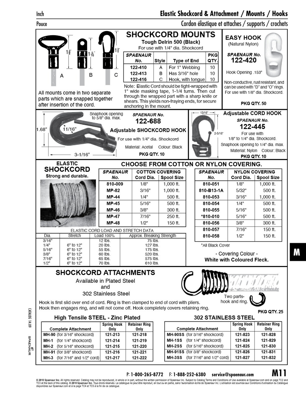 Shockcord Attachments 25/Pk For 3/8" Shockcord (Hook #121-216 & Ring #121-221) Steel Zinc Plated   MH-91