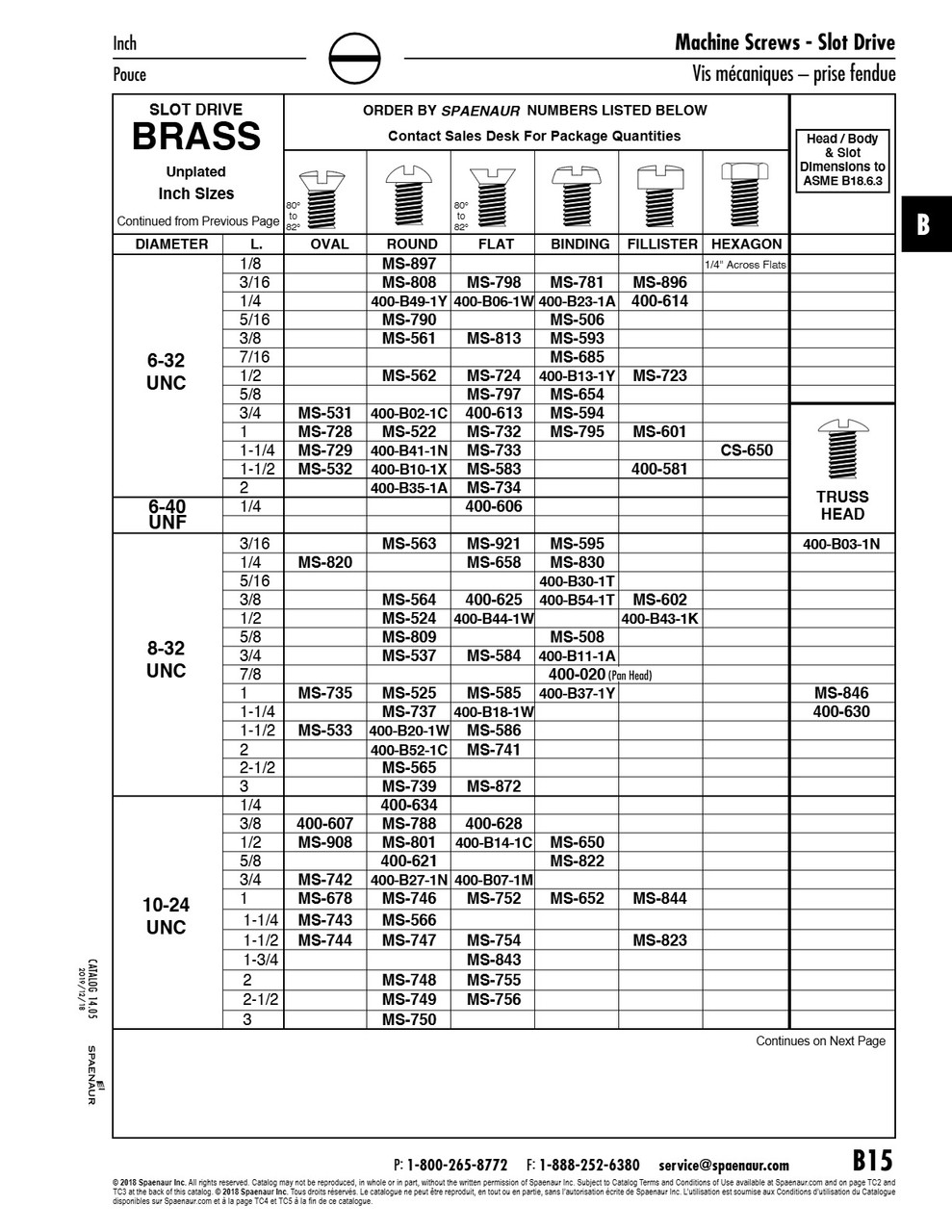 Machine Screw Round Slot Head #8-32 Unc X 3/16" Lg Brass Ansi B18.6.3-Latest   MS-563