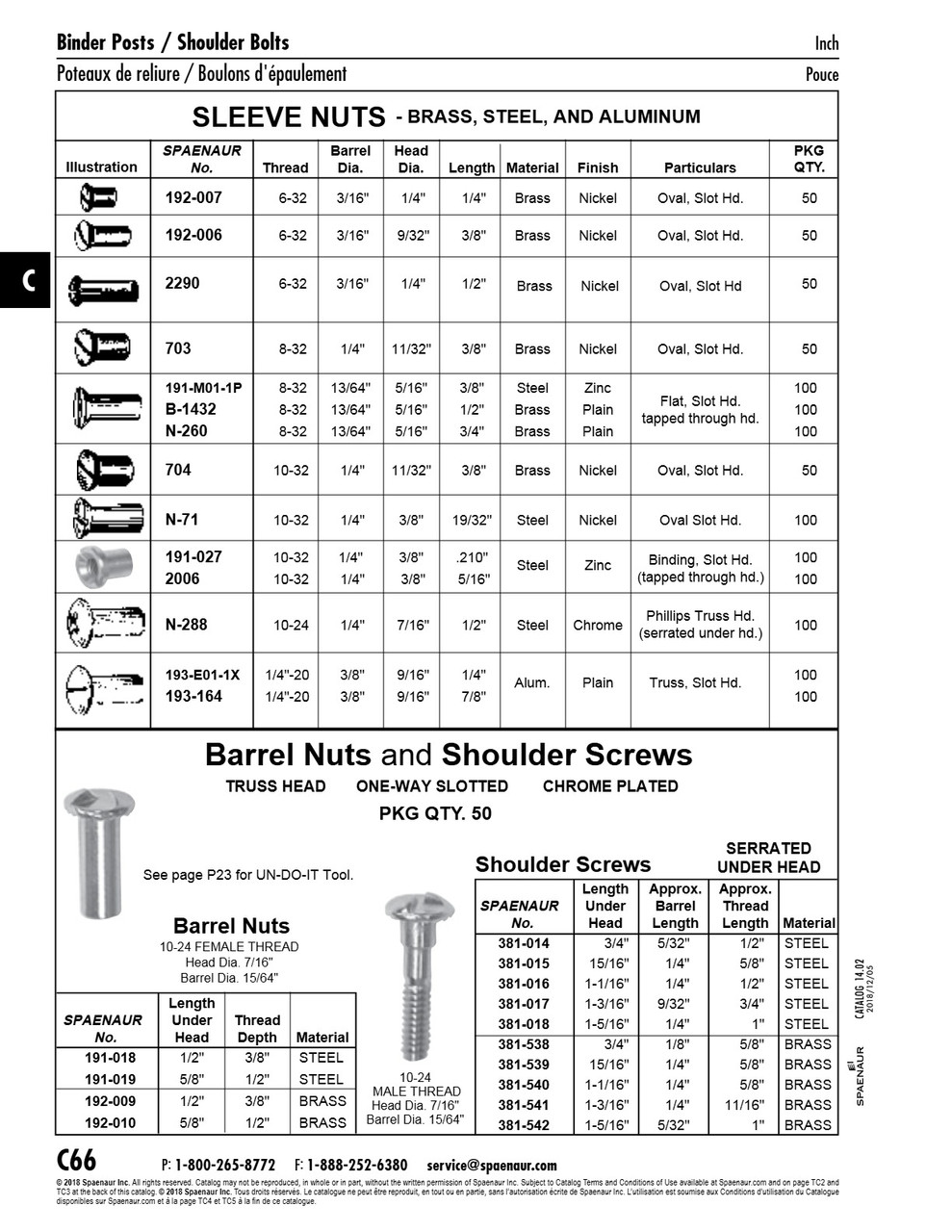 Sleeve Nut Oval Slot Hd Not Tapped Through Head #10-32 Unf X 19/32" Lg 1/4" Barrel Dia 3/8" Head Dia. Steel Nickel Plated   N-71