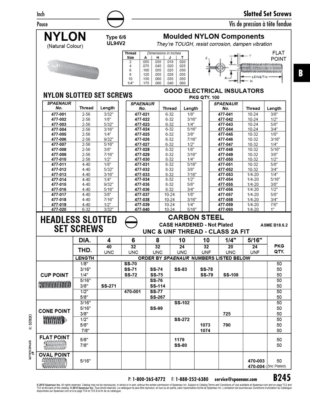 Slotted Set Screw Cup Pt Headless #8 - 32 Unc X 5/8" Carbon Steel Plain Ansi B18.6.2-1972(1983)   SS-267