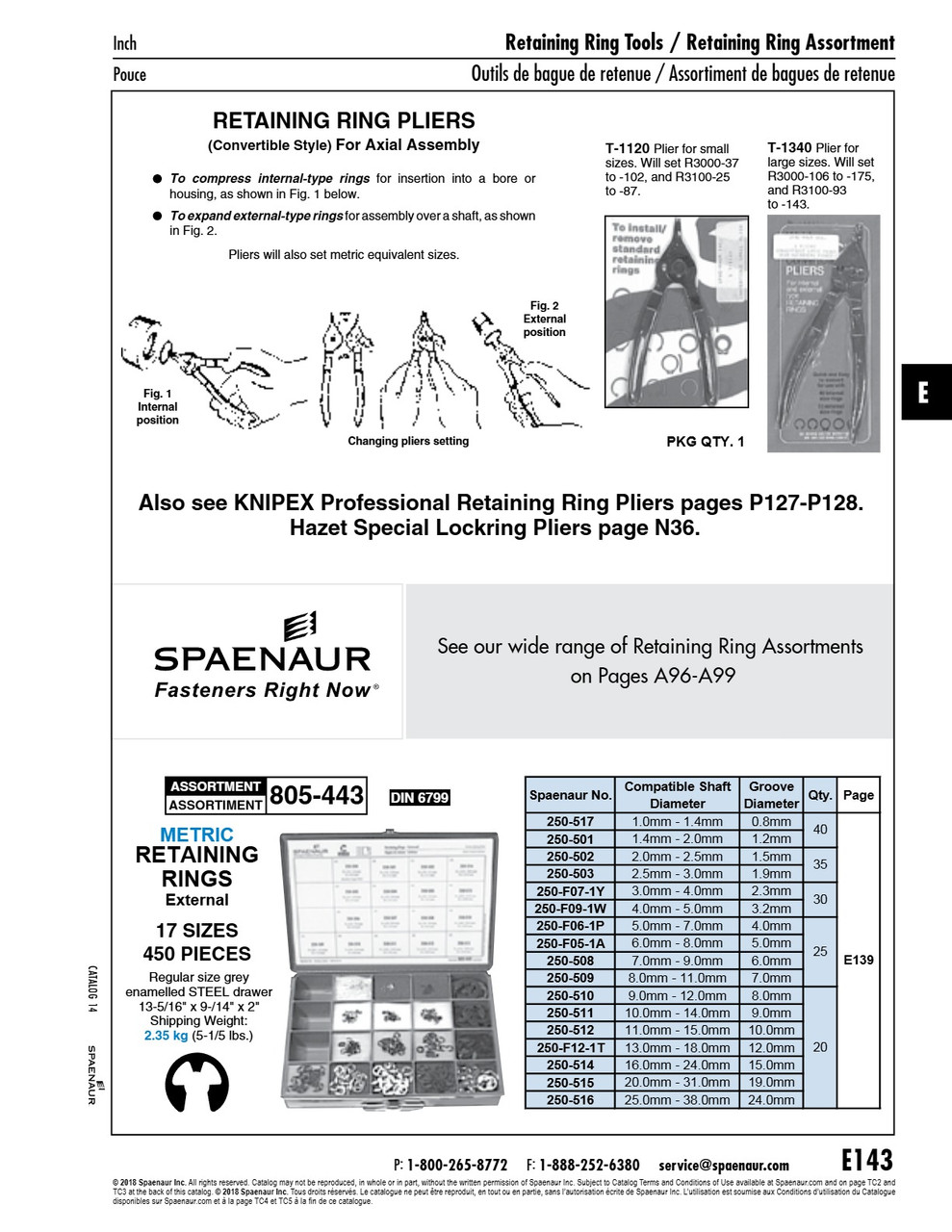 Convertible Plier For Small Size Internal Or External Retaining Rings Steel   T-1120