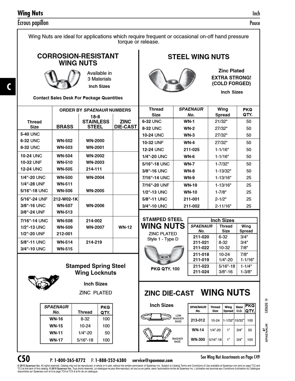 Wing Nut #10-32 Unf 18-8 Stainless Steel   WN-2003
