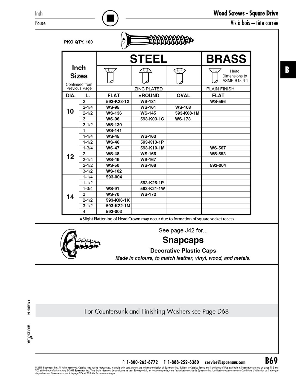Wood Screw Flat Square Socket Head #12 X 3 1/2" Low Carbon Steel Zinc Chromate Pltd Ansi B18.6.1-1981   WS-102