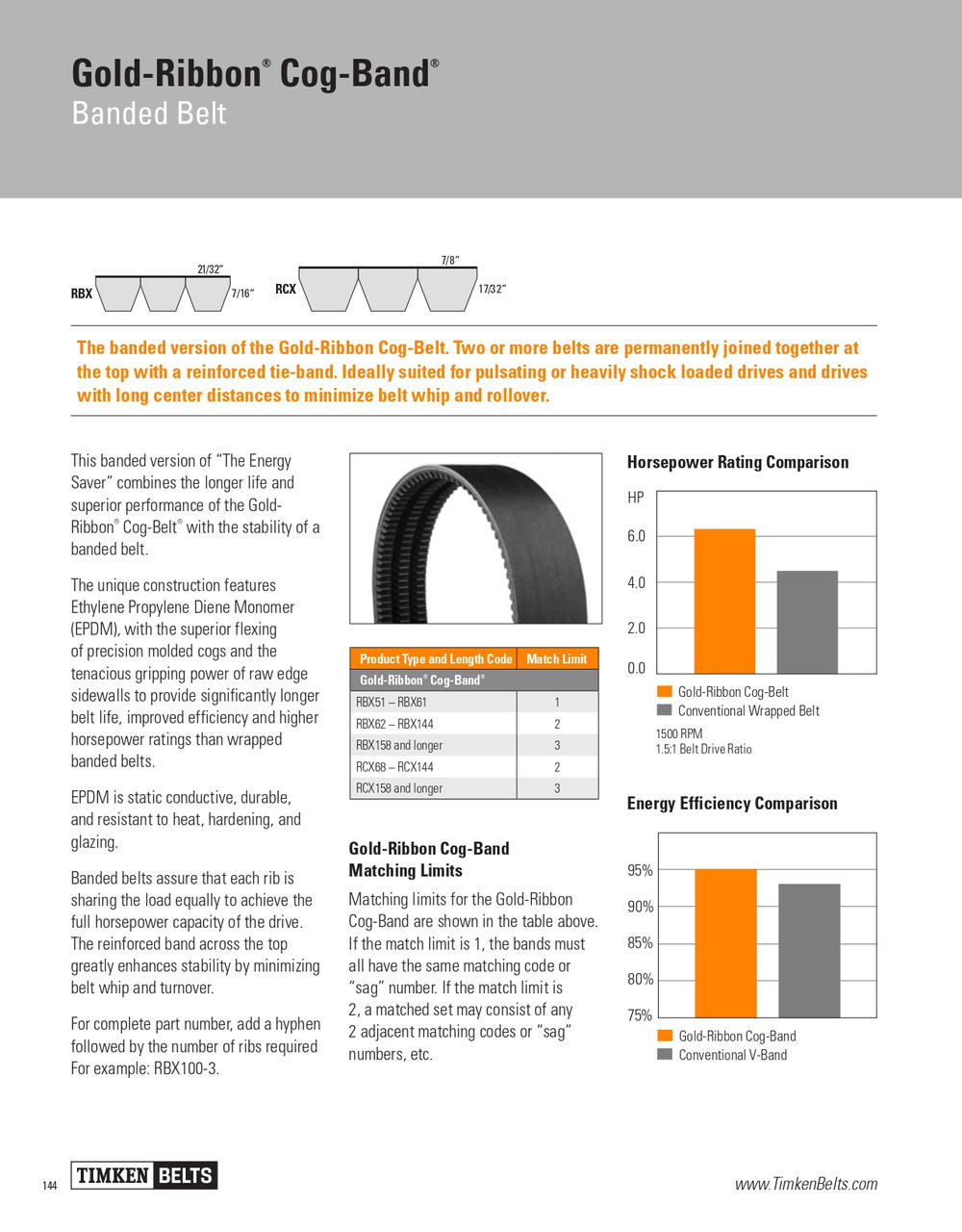Gold Ribbon® Cog-Band® 2 Rib Banded V-Belt   RCX120-2