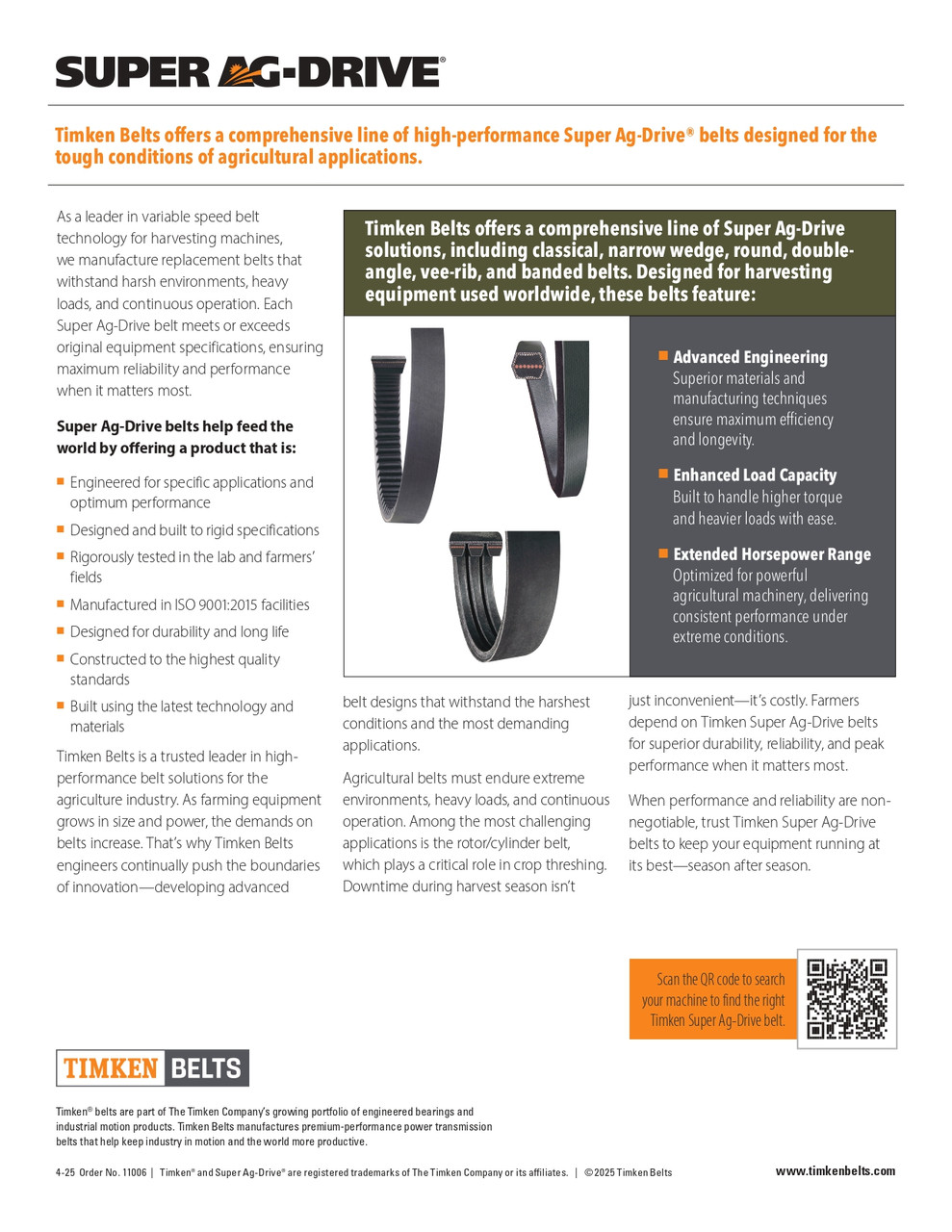 Agricultural Wrap Molded Belt   AG16970W