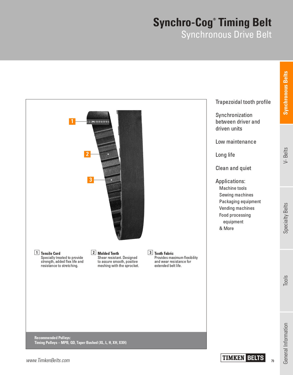 Synchro-Cog® Sleeved Timing Belt   367L3800SL