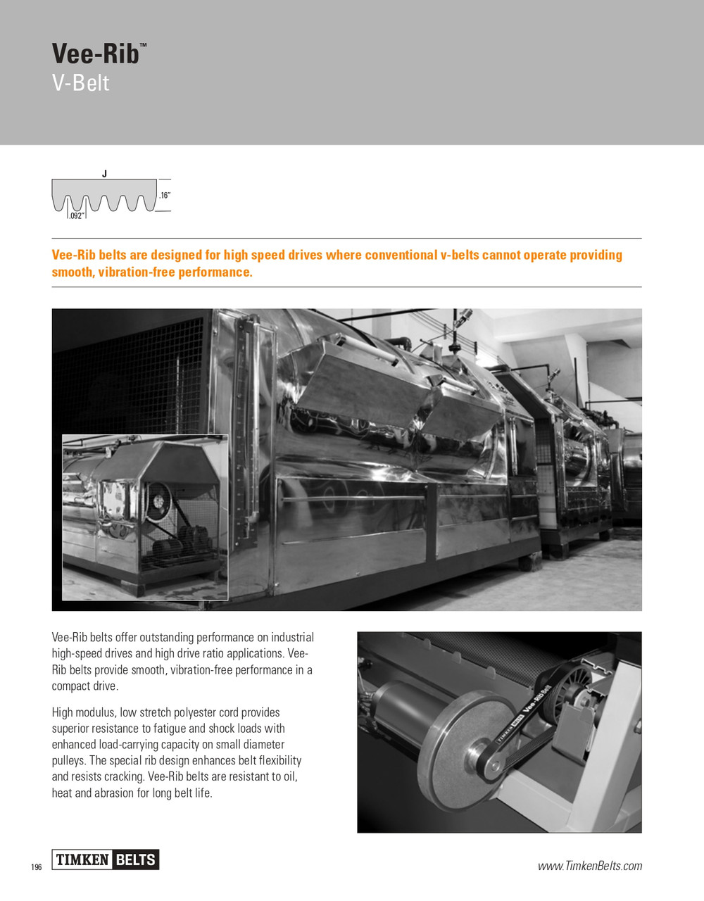 Vee-Rib® 24 Rib Multi-Rib V-Belt   350J24
