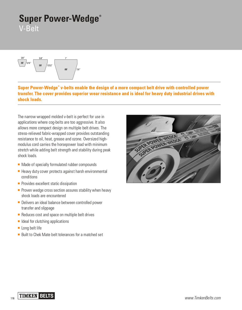 Metric Super Power Wedge® V-Belt   SPC8500