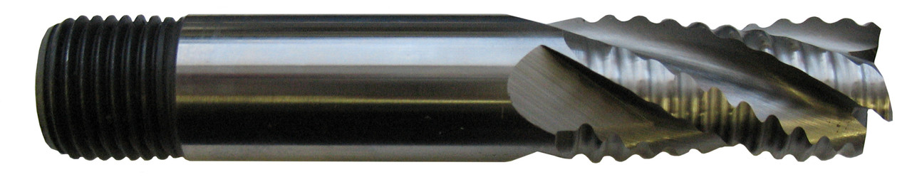 36mm TiN Coated Cobalt 6 Flute Long Threaded Shank Roughing End Mill   MC37936T