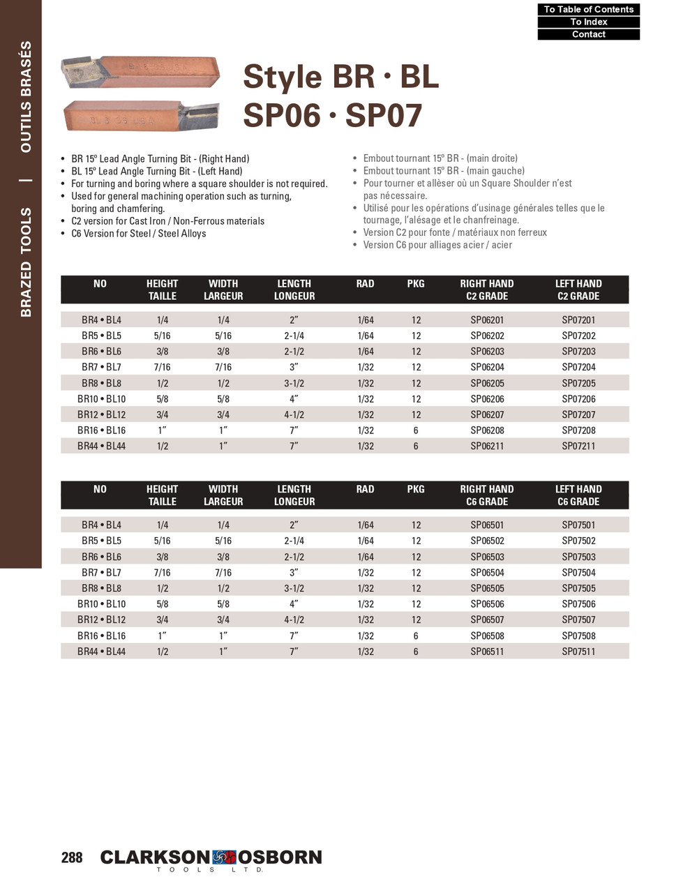 1/2 x 1/2 x 3-1/2" Style-BR C6 Grade Carbide Brazed Tool   SP06505