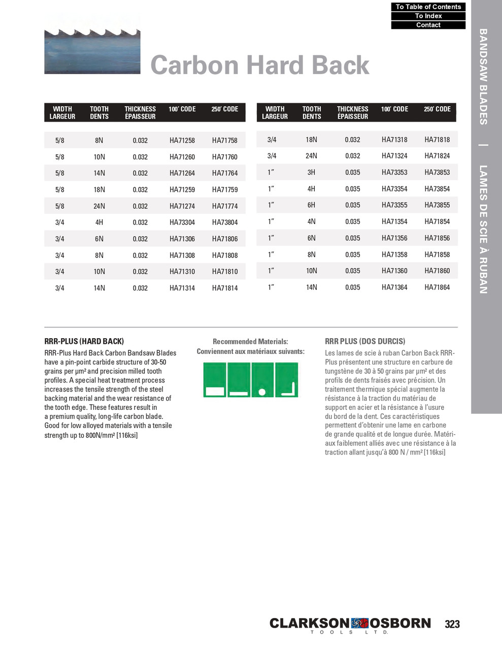 3/4" 6-TPI x  100' Carbon Hard Back Bandsaw Blade   HA71306
