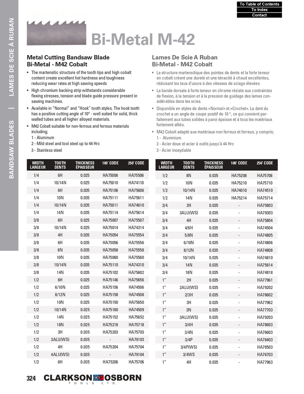 3/8" 8-TPI x  250' Bi-Metal M42 Cobalt Bandsaw Blade   HA75558