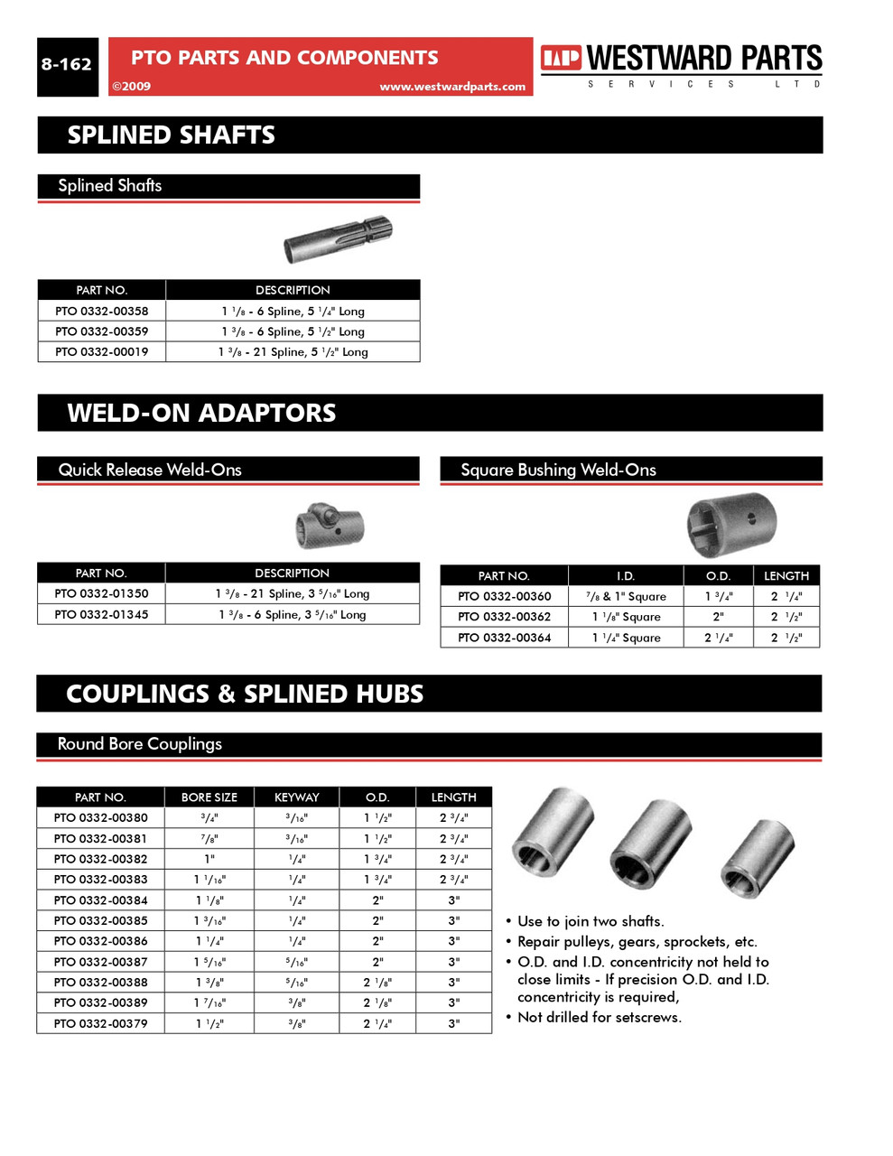 1-3/8"-6 Spline Female Quick Disconnect Weld-On PTO Adapter  PTO0332-01345