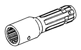 1-3/8"-21 Spline Female x 1-3/8"-6 Spline Male Set Screw PTO Adapter  PTO256