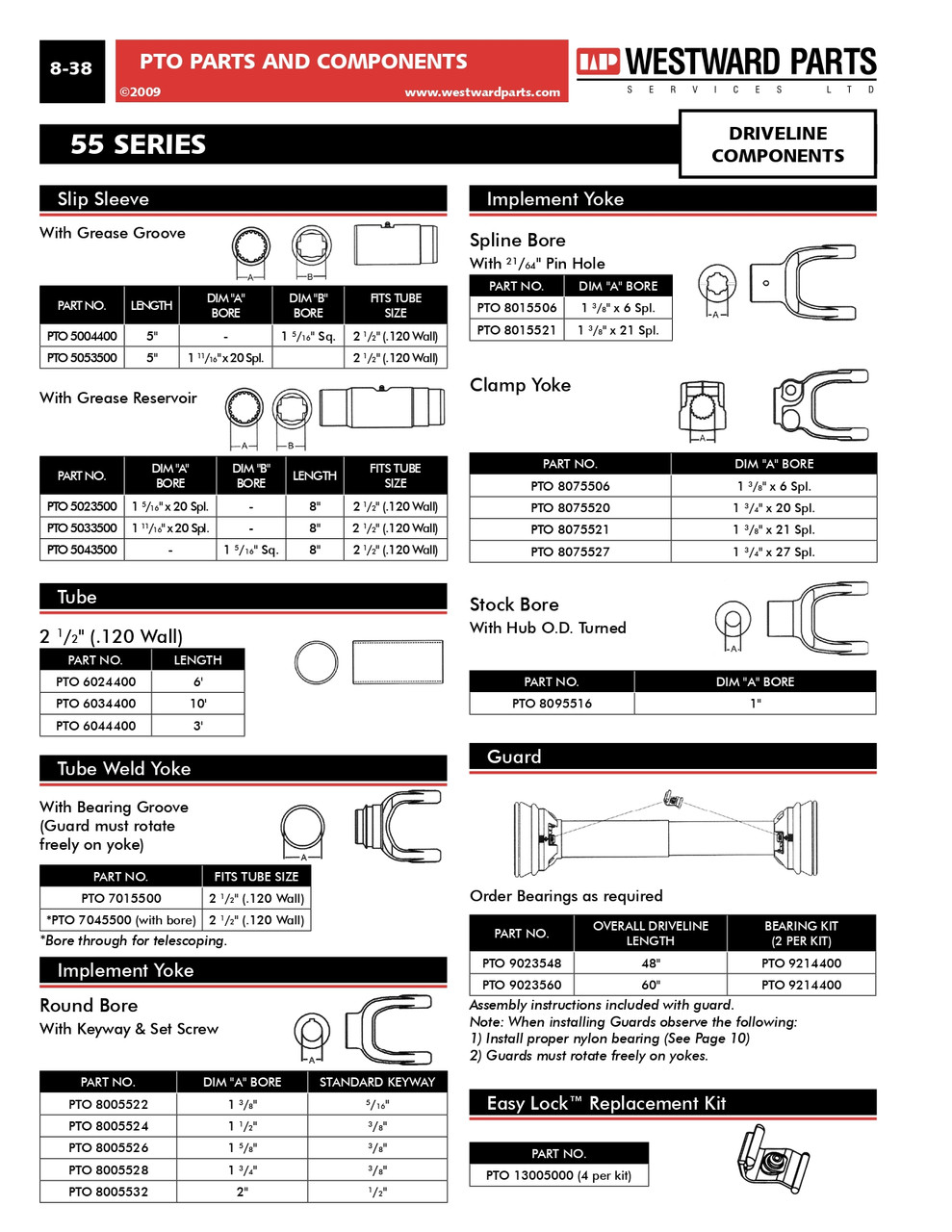 1-1/2" Round - Setscrew Yoke - 55 Series  PTO8005524