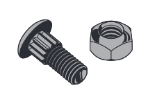 25 Pack 1/4"-20 x 1-1/4" Round Head Splined Sickle Bolts w/Nuts  CUT01119