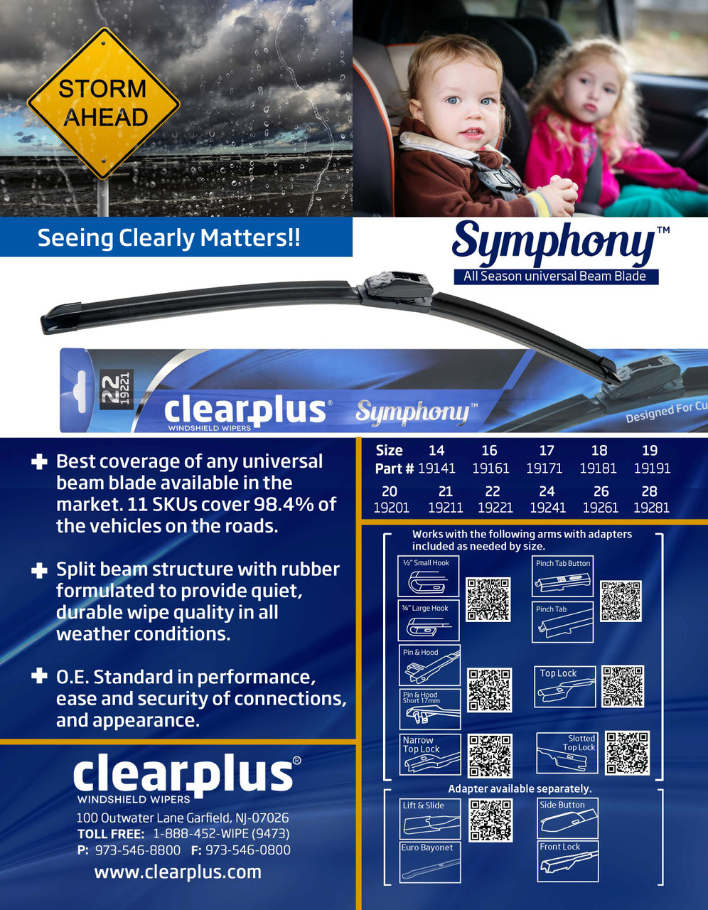 17" ClearPlus® Symphony® All Season Universal Beam Style Wiper   19171