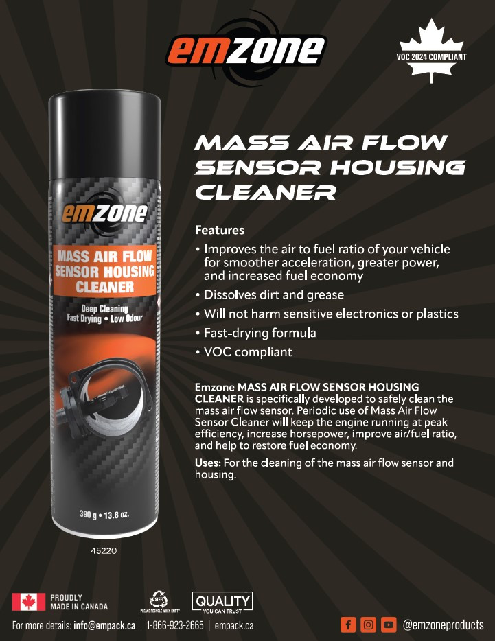 Mass Air Flow Sensor Housing Cleaner 390g  45220