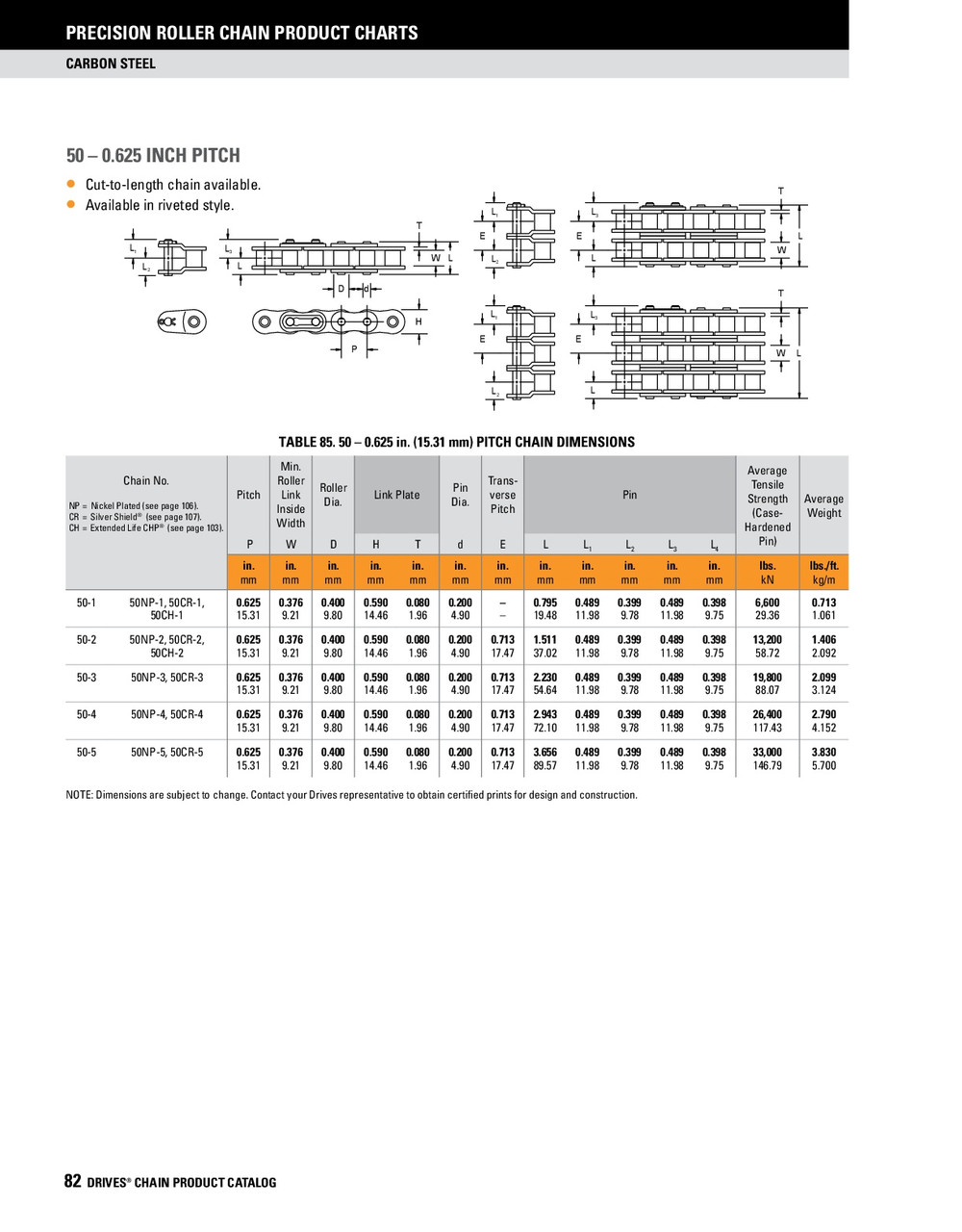 Roller Chain Spring Clip Connector Link  DRV-50-1 SC CO LINK