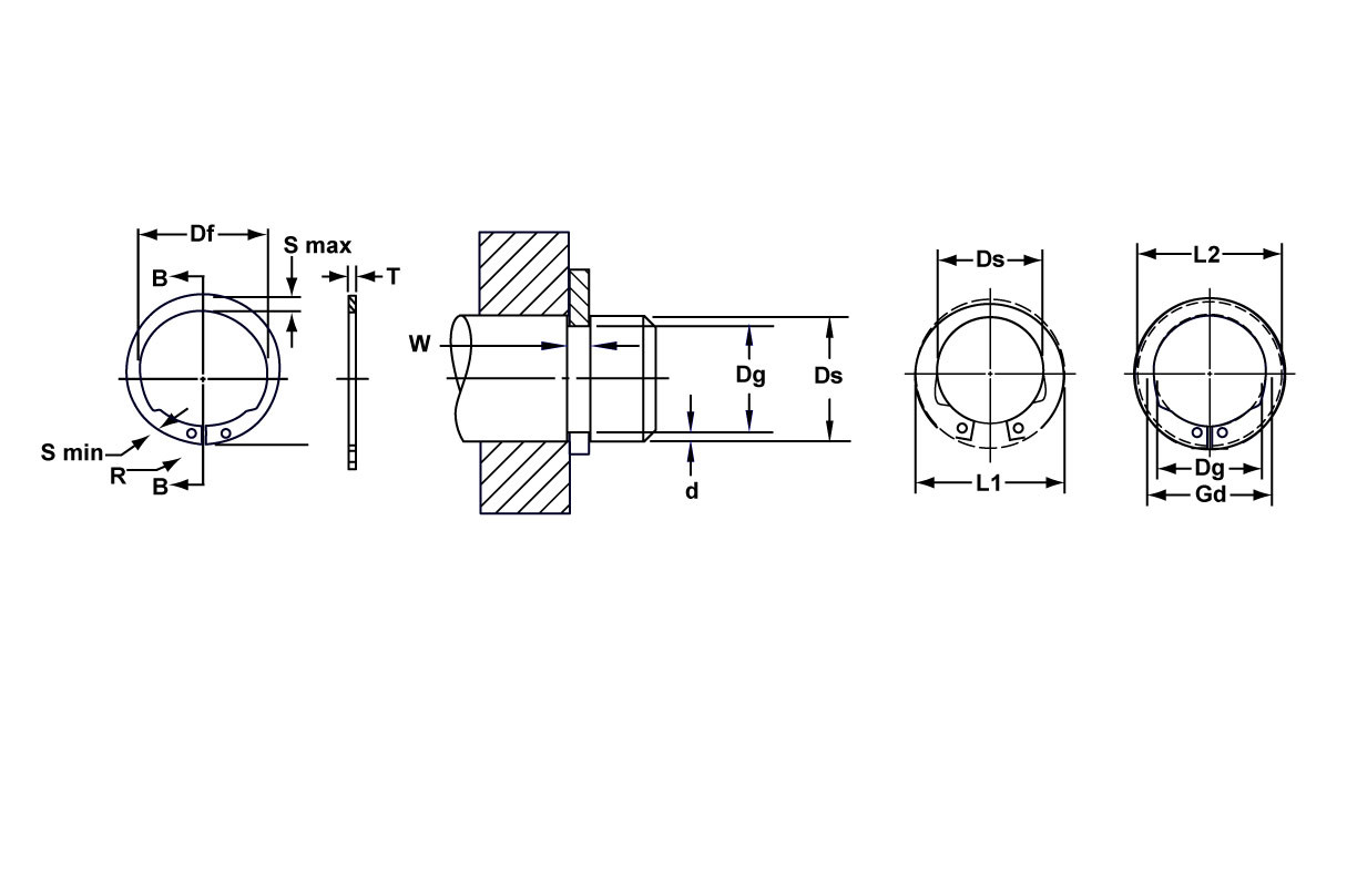 External SAE Phosphated Inverted Retaining Ring  SHI-0112-PA