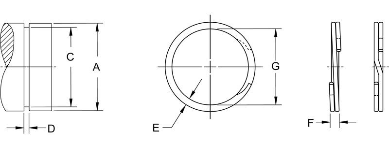 External Medium Duty Spiral Retaining Ring  RS-0100