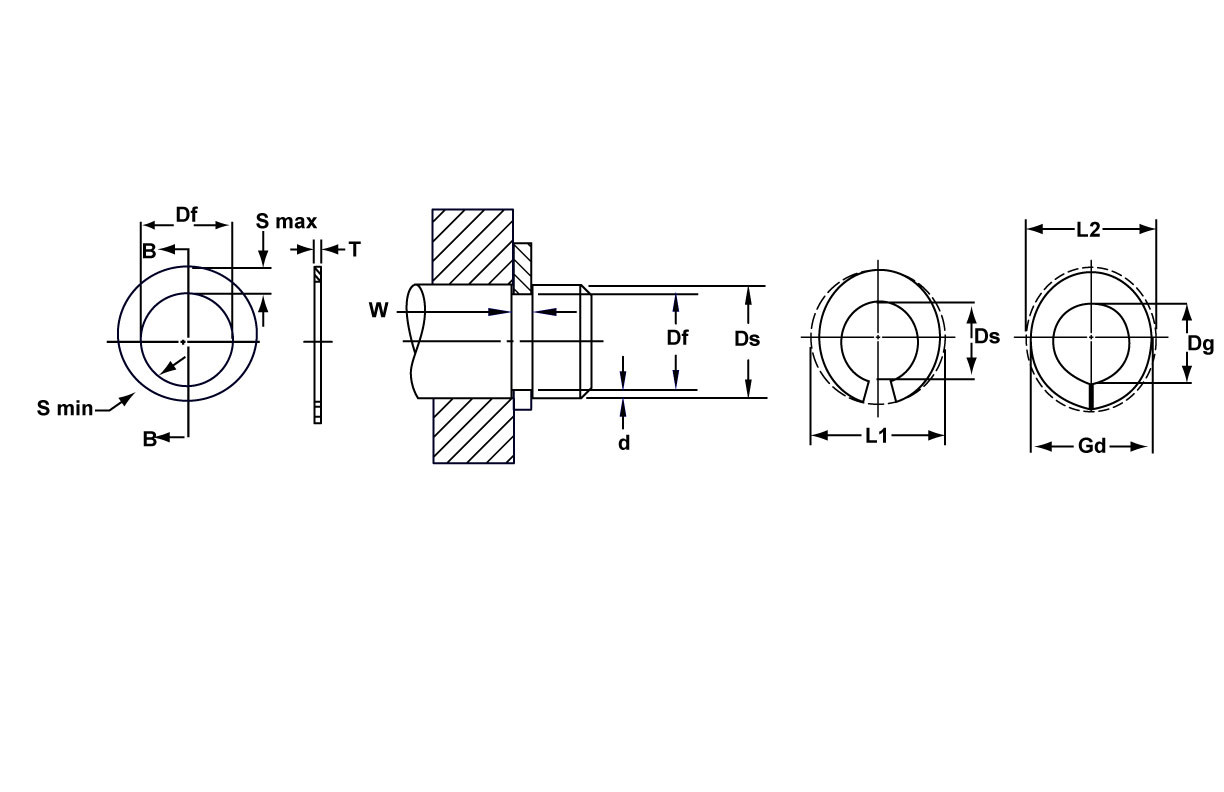 External SAE Phosphated Tamper Proof Retaining Ring  SHM-0037-PA