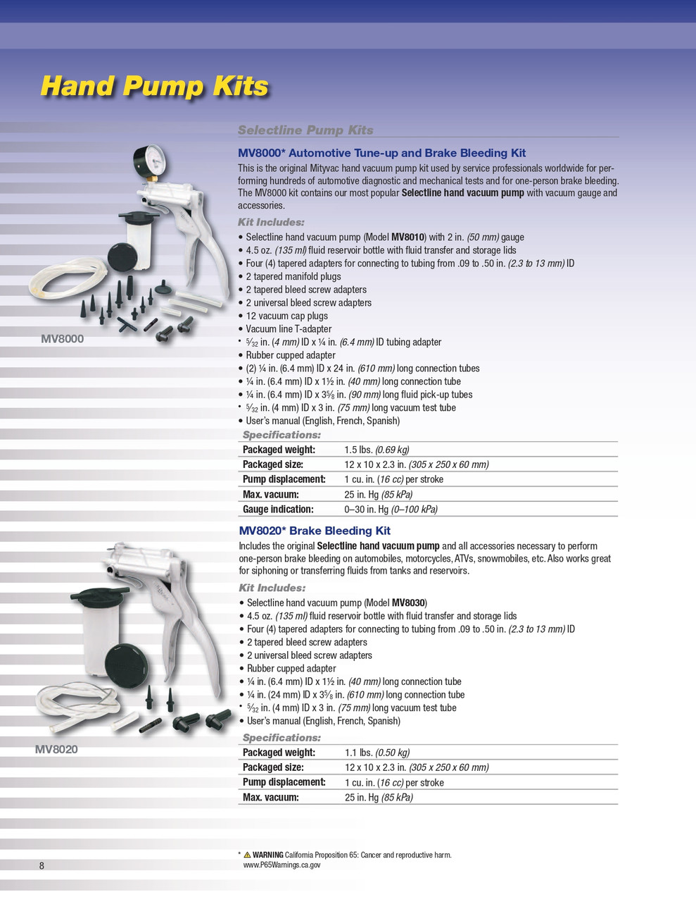 Brake Bleeding Kit   MV8020