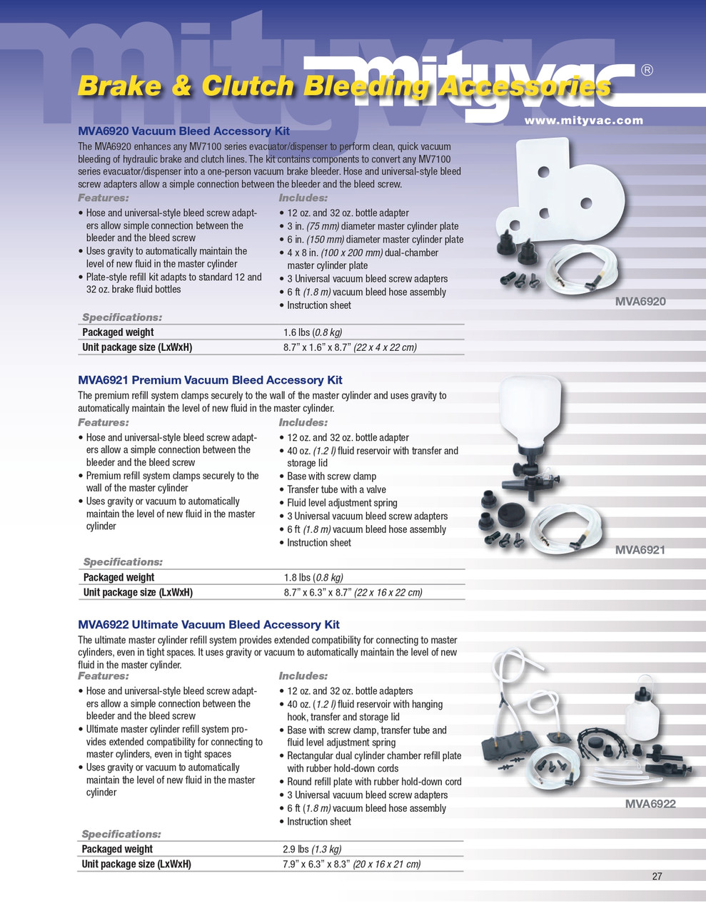 Premium Vacuum Bleed Accessory Kit   MVA6921