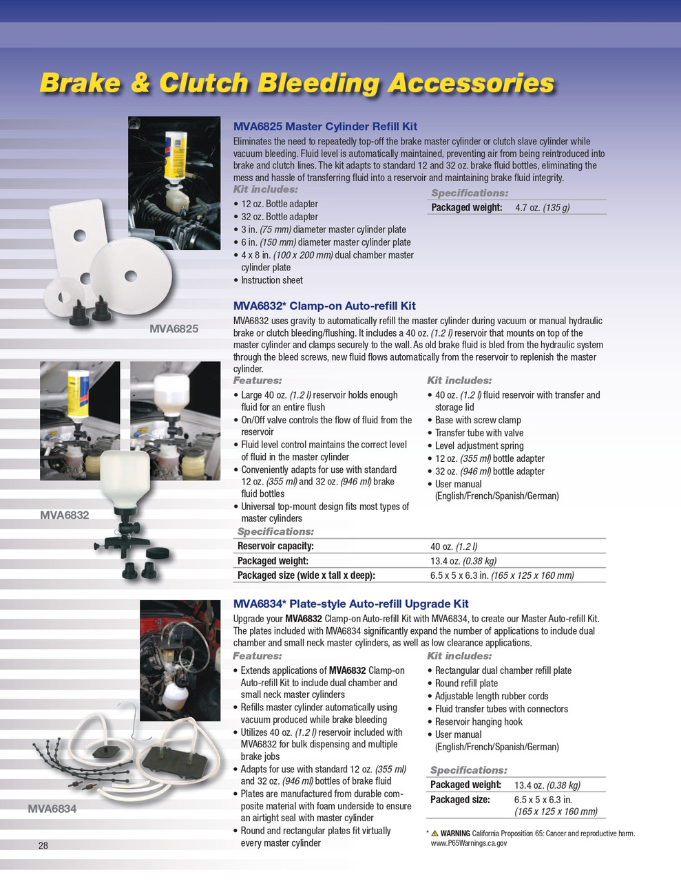 Master Cylinder Refill Kit   MVA6825