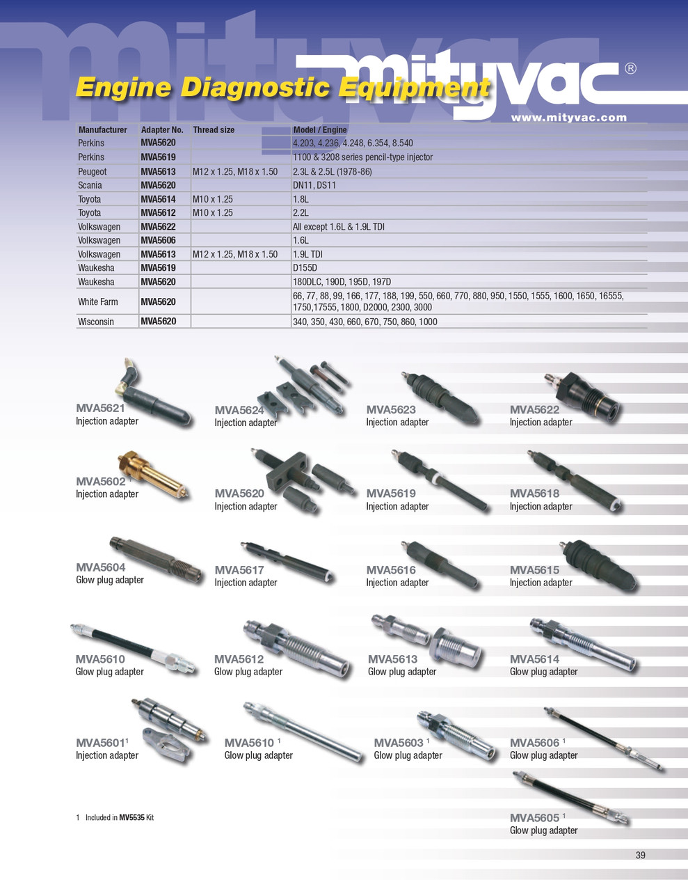 Diesel Compression Test Adapter   MVA5610