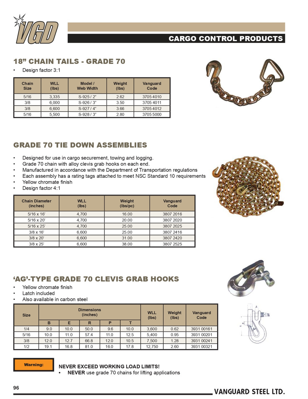 5/16 x 16' Grade 70 Tie Down Assembly   3807 2016