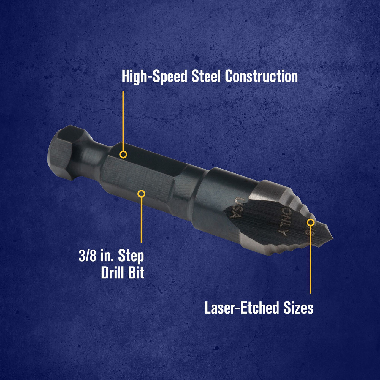 UNIBIT® 3/8" #12 High Speed Steel Self-Starting Step Drill Bit   10312ZR