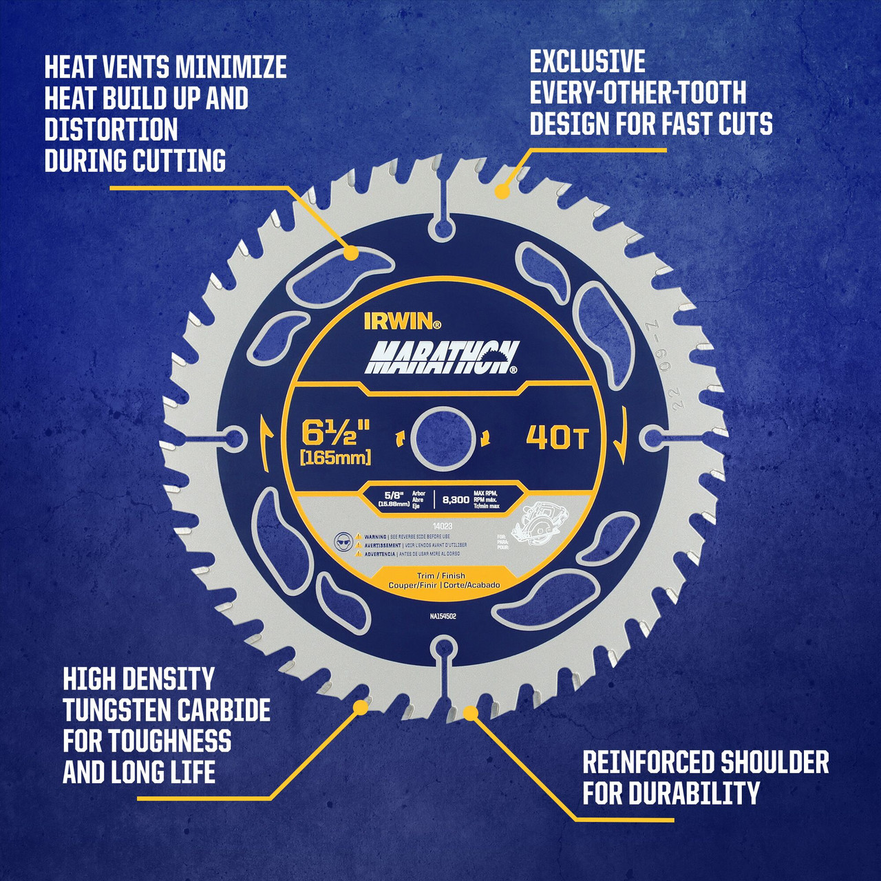 6-1/2" 40T Marathon® Carbide Circular Saw Blade   14023