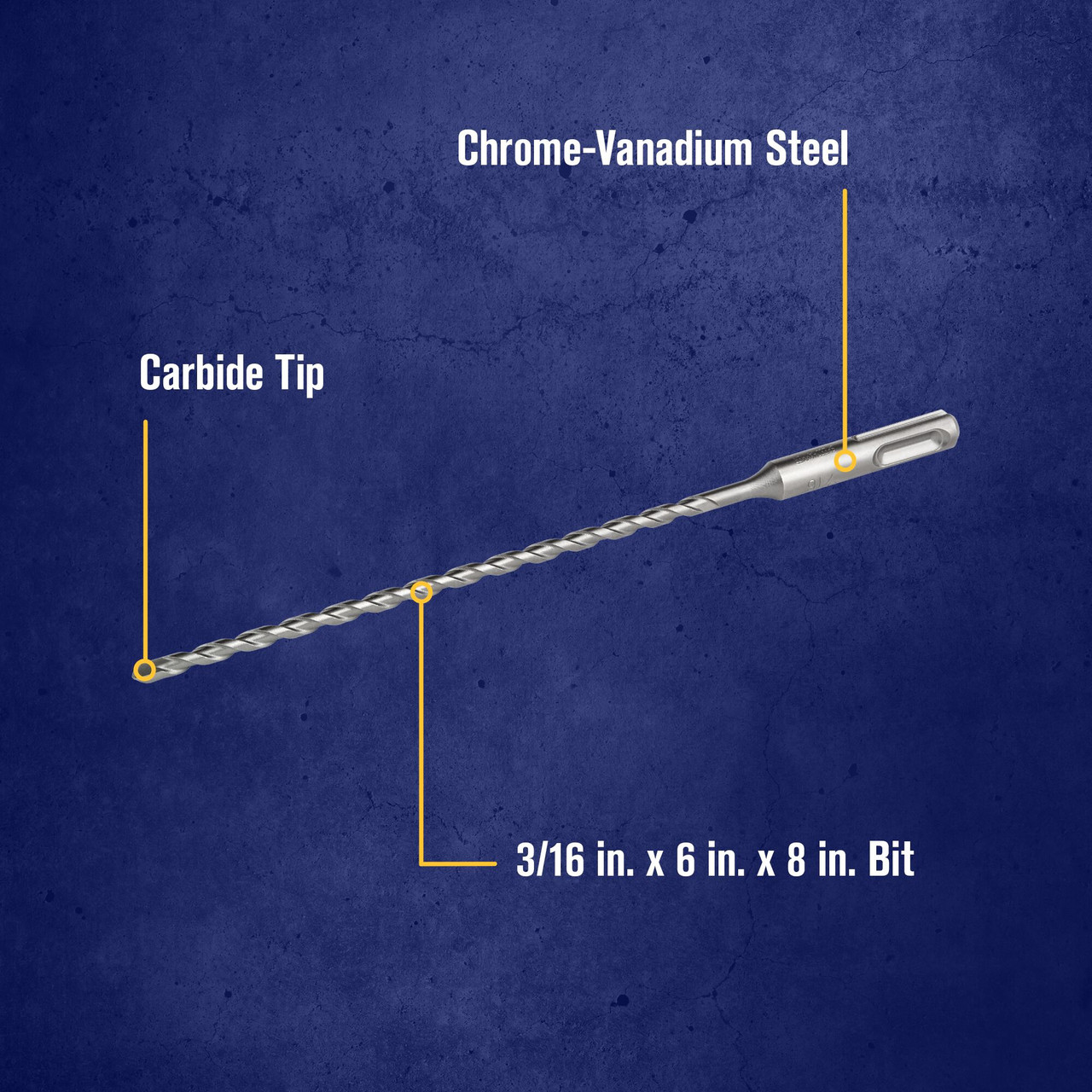 3/16 x 6 x 8" SDS-Plus® Hammer Drill Bit   322005