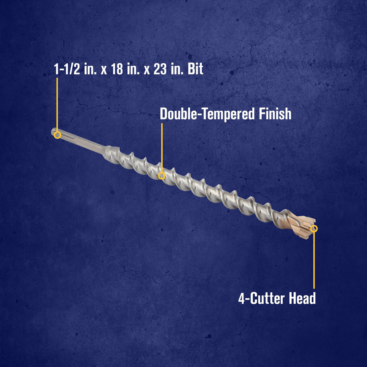 1-1/2 x 18 x 23" 4-Cutter SDS-MAX® Hammer Drill Bit   323031