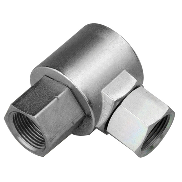 1/4 x 1/4" Steel Female NPT - Female NPSM Live Swivel 90° Elbow  0698X-04-04