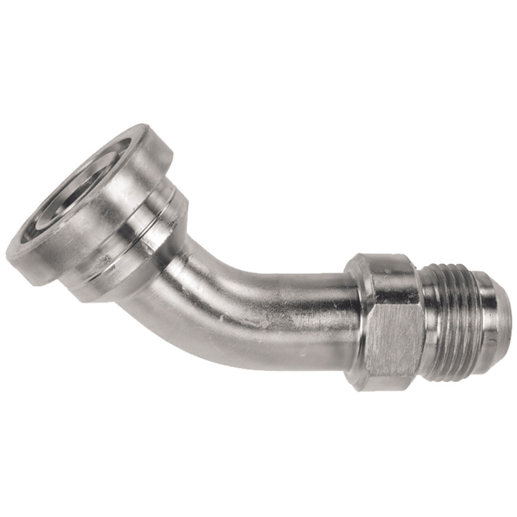 1-1/2 (2.50" Flange) x 1-1/2" Steel Code 62 Flange - Male 37° JIC 45° Elbow  0945H-24-24