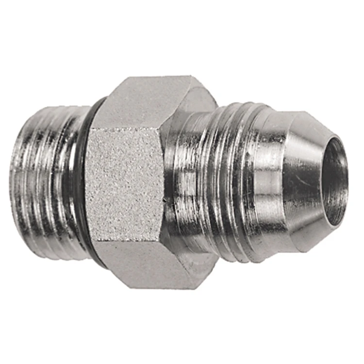 1-3/16"-12 x 3/4" Steel Male ORB - Male 37° JIC Connector  1115-14-12