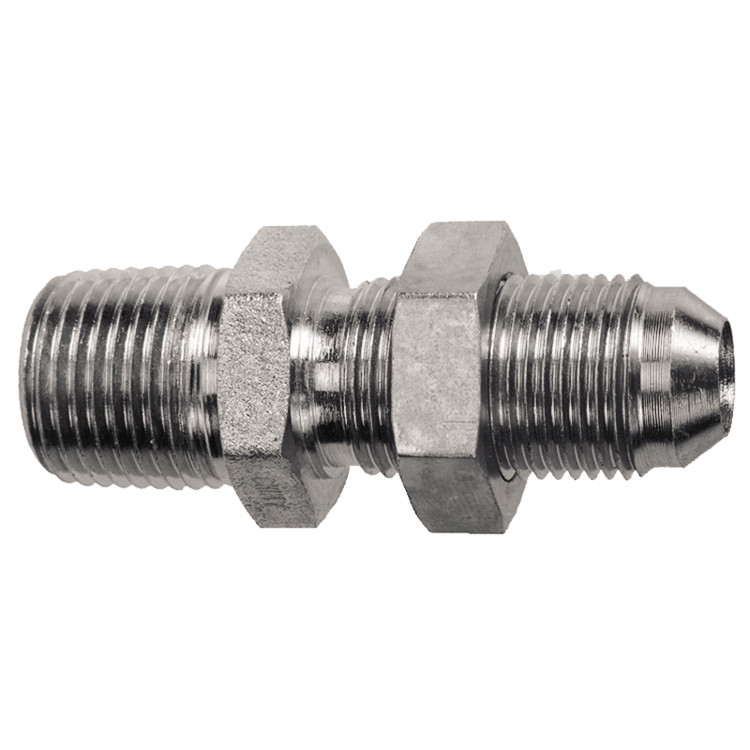 3/8 x 3/8" Steel Male NPT - Male 37° JIC Bulkhead  1516BH-06-06