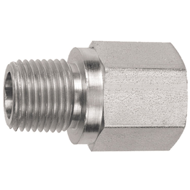 3/8 x 1/2" Steel Male NPT - Female NPT Reducer  1608-06-08