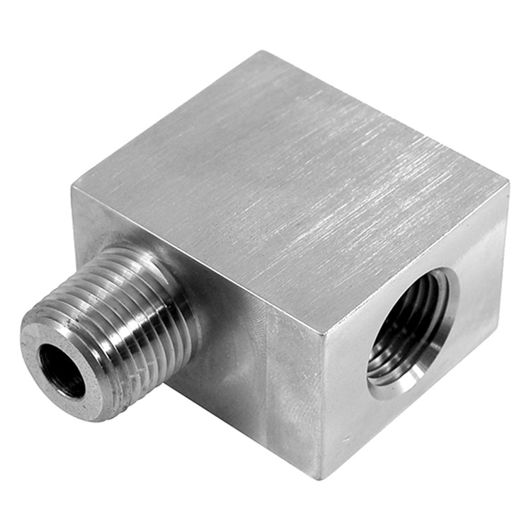 1/4 x 1/4" Stainless Steel Male NPT - Female NPT Water Blast 90° Elbow  1698SS-15K-04-04